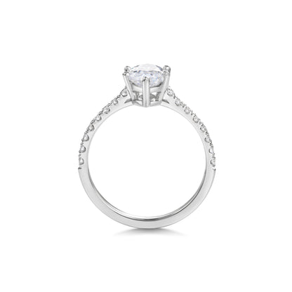 2 ct Marquise F- VS1 Diamond Pave Moissanite Engagement Ring