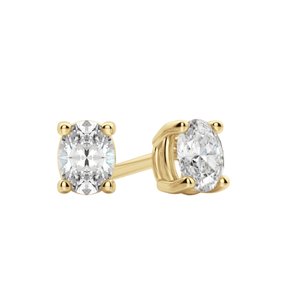 0.50 CT-2.0 CT Oval Solitaire CVD F/VS Diamond Earrings