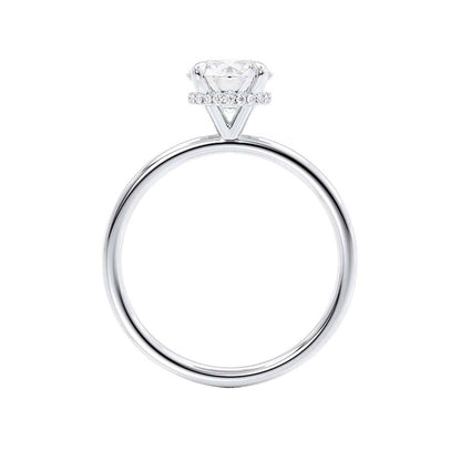 1.0 CT Round Hidden Halo CVD F/VS2 Diamond Engagement Ring