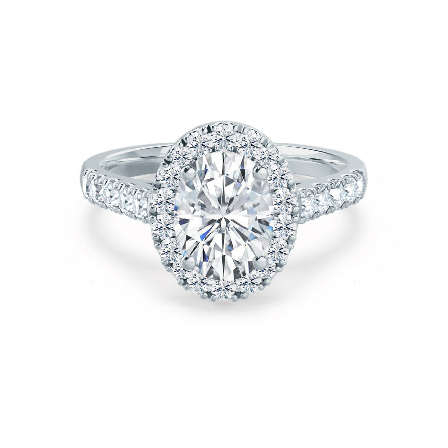 1.50 CT Oval Halo CVD F/VVS1 Diamond Engagement Ring