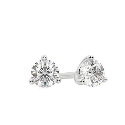 0.50 CT-4.0 CT Round Solitaire CVD F/VS Diamond Earrings