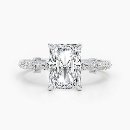 4ct Radiant G- VS Dainty Diamond Engagement Ring