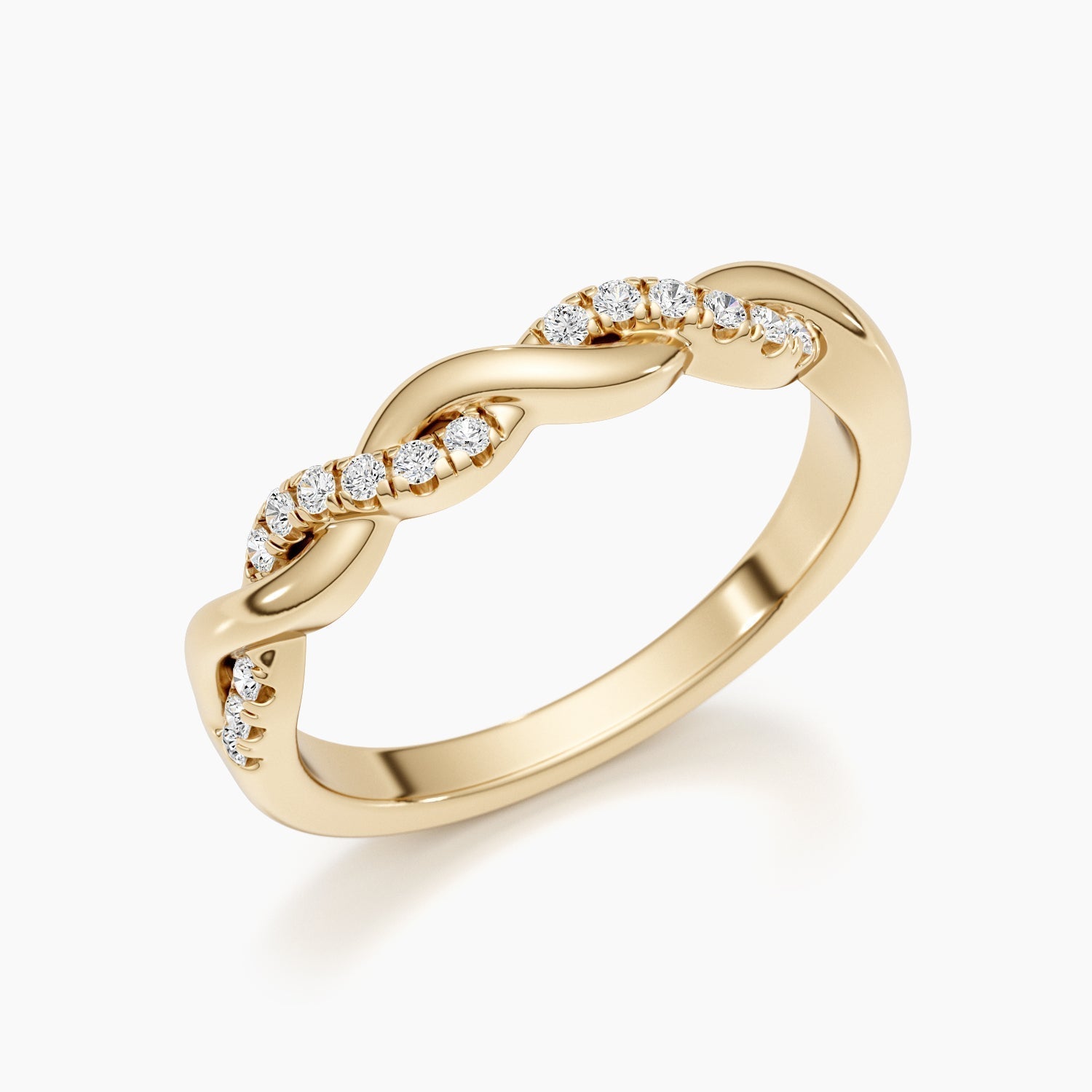 0.2 CT Round Twisted Wedding Band