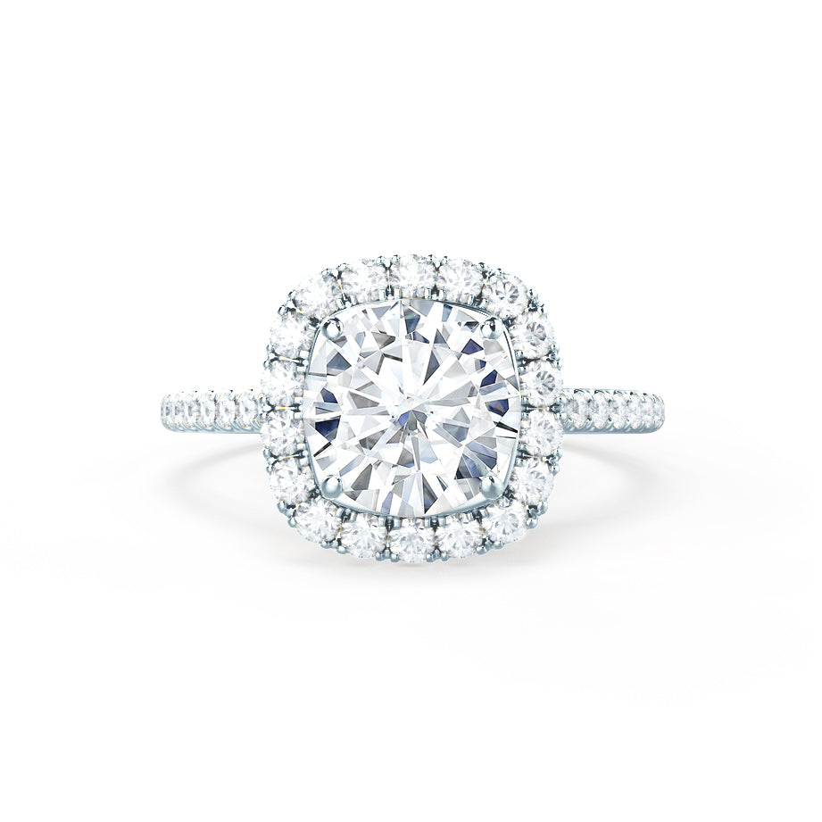 1.20 CT Round Halo CVD G/VVS1 Diamond Engagement Ring