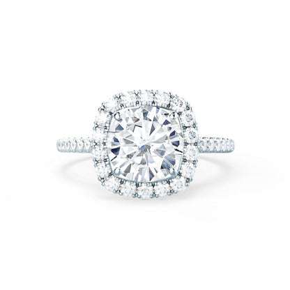 1.20 CT Cushion Halo CVD E/VVS2 Diamond Engagement Ring