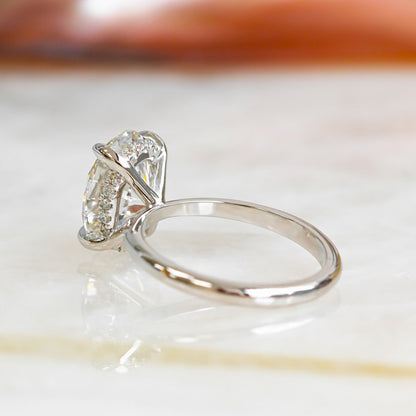 3.05 CT Oval Hidden Halo F/VS2 Diamond Engagement Ring