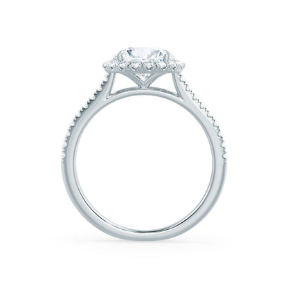 1.0 CT Round Halo CVD F/VS2 Diamond Engagement Ring