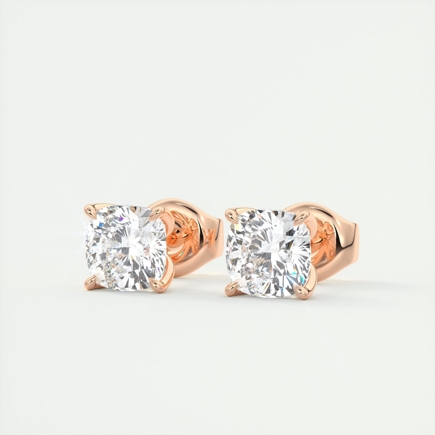 1.0 CT Round Solitaire CVD G/VS Diamond Earrings