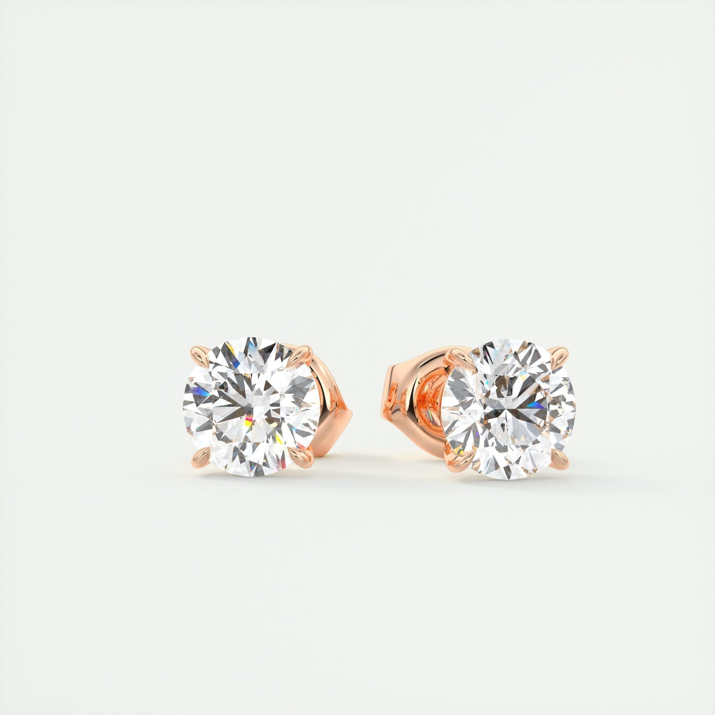 1.0 CT Round Solitaire CVD G/VS Diamond Earrings