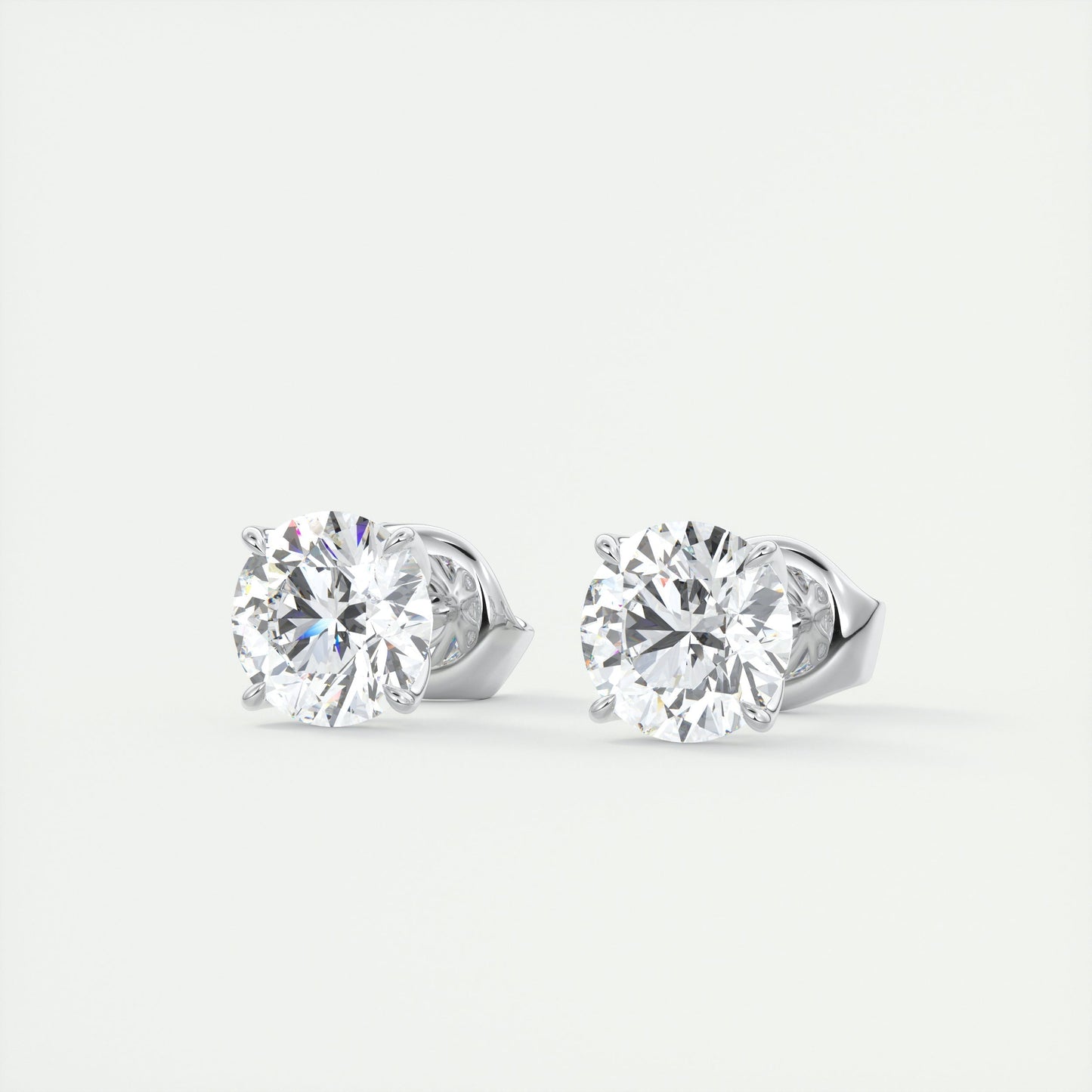 1.0 CT Round Solitaire CVD G/VS Diamond Earrings